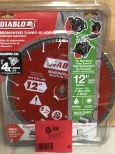 lot 26 image: DIABLO 12 in. Diamond Segmented Cut-Off Discs for Masonry
