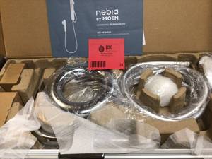 lot 31 image: MOEN Nebia 1-Spray 8 in. Dual Shower Head and Handheld Shower Head with Magnetic Remote Dock in Chrome and White