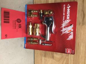 lot 61 image: Husky 13-Piece Brass Air-Compressor Accessory Kit Open box