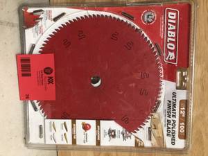 lot 76 image: DIABLO 12 in. x 100-Tooth Ultimate Polished Finish Circular Saw Blade