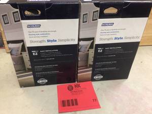 lot 77 image: Schlage Flair Satin-nickel Bed-and-bath Lever 2 units open box