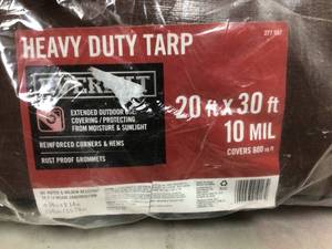 Everbilt 20 FT X 30 FT Heavy Duty Tarp 10 Mil - Covers 600 Sqft Open box