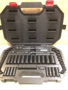 Husky 38 in. Drive 100-Position Universal SAE and Metric Mechanics Tool Set (60-Piece) Open box