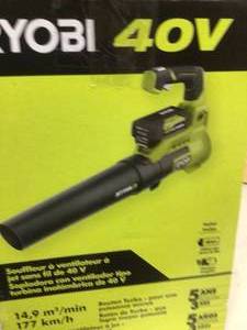 RYOBI 40V 110 MPH 525 CFM Cordless Battery Variable-Speed Jet Fan Leaf Blower with 4.0 Ah Battery and Charger Open box