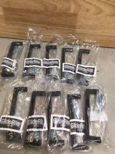 GlideRite 5 in. Matte Black Solid Square Cabinet Bar Drawer Center-to-Center Pulls (10-Pack) Open box