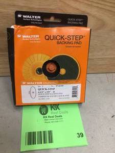 WALTER SURFACE TECHNOLOGIES Quick-Step 4.5 in. x 58 in. to 11 in. Velcro Backing Pad with Centering Pin Open box