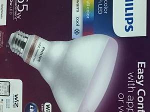 Philips Color and Tunable White BR30 LED 65-Watt Equivalent Dimmable Smart Wi-Fi Wiz Connected Wireless Light Bulb (3 units) open box