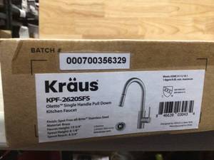 KRAUS Oletto Spot Free Stainless Steel Finish Dual Function Pull Down Kitchen Faucet