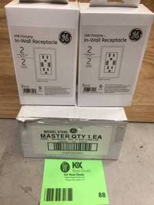 Lot of USB in wall charger outlet open box