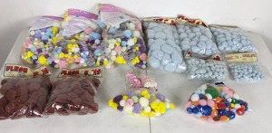 Huge Assortment of Multicolored Craft Pom Poms