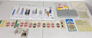 Assortment of Sewing Accessories Kwik Sew Patterns, Measuring Squares, Needles, Gingher Scissors, Ball Point Pins and More