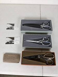 Set of 3 Gingher Pinking Shears and Fabric Shears