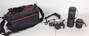 Vintage Petri FT Film Camera with Bag and Lenses