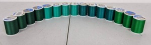 Brand New 16 Rolls of Green Coats & Clark Thread