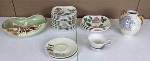 Gorgeous Vintage Dinnerware and Decor Red Wing, McCoy, and USA 22k Gold Maple Leaf Vase