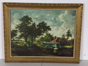 Framed Wall Art Hobbema The Watermill with the Red Roof