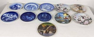 Vintage Collection of 11 Decorative Plates Rorstrand, Franklin Mint Heirloom, W.L. George, Avon Collectables, Royal Copenhagen, Marmot China, Bareuther and Desiree