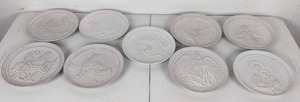 Collection of 9 Vintage Decorative Frankoma Pottery Collector Plates