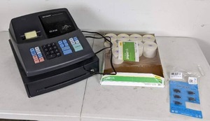 Sharp Electronic Cash Register Model XE-A106 with Drawer and Power Keys