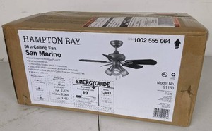 NEW Hampton Bay 36 Ceiling Fan - San Marino