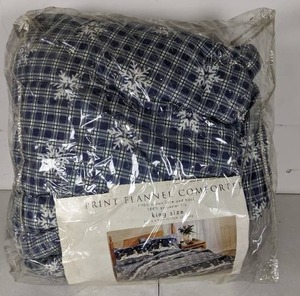 Winter Snowmen King Size Print Flannel Comforter