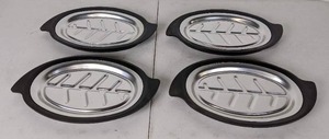 Vintage Set of 4 Nordic Ware Stainless Sizzler Platters