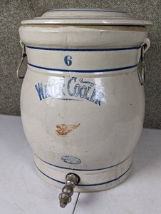 lot 3 image: Vintage Red Wing Pottery 6 Gallon Water Cooler
