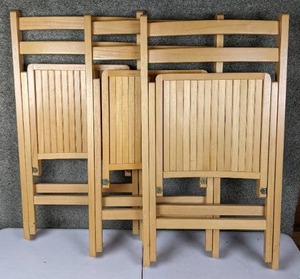 lot 70 image: Trio of Wood Folding Chairs