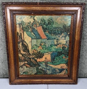lot 29 image: Framed The Houses at Auvers by Vincent Van Gogh Reproduction