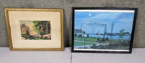 lot 69 image: Pair of Framed Wall Art Famous Aerial Lift Bridge in Duluth, MN