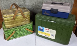 lot 74 image: Summertime Collection Coolers, Picnic Baskets, and Tackle Box