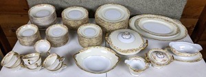 lot 14 image: Stunning 90 Pc. Set of Noritake China from Japan, Pattern 603 Trojan