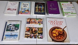 lot 76 image: Set of (8) Cookbooks (Church, Atkins, Crock Cooking)