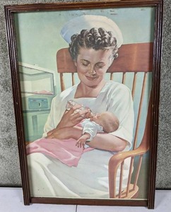 lot 60 image: Breathtaking Nurse and Baby Wall Art by Vaughan Bass