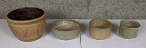 lot 19 image: Lot of 4 Vintage Planter Pots by Zanesville, Red Wing, Vintage Sears Freezer to Oven Stoneware and More