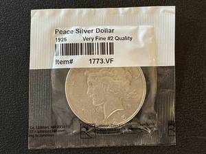 lot 7 image: 1925 Peace Dollar Very Fine
