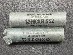 lot 37 image: 2 Older Rolls of Nickels