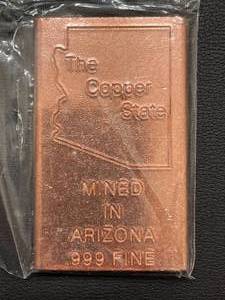 lot 41 image: 12 Pound .999 Fine Copper Ingot