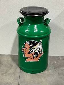 Fighting Sioux Powder Coated Milk Can