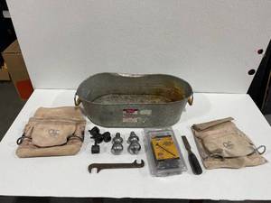 Metal Tub and Assorted Items