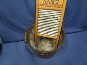 Wooden Bucket, Washboard