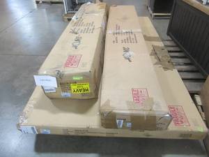 lot 400 image: ZaniyahJaxon Gray Tufted Upholstered Low Profile Storage Platform Bed, King (3 Boxes Required), HDNN1232 - Returned Carton Damage.