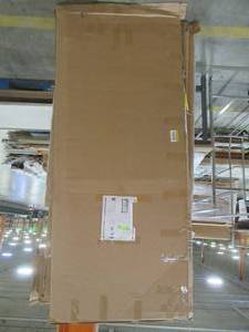 lot 418 image: Andersen 32 in. x 80 in. 3000 Series Almond Right or Left-Hand Self-Storing Easy Install Aluminum Storm Door. Slight Scratch and Dent.