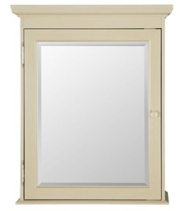 lot 410 image: Cottage 23-34 in. W x 29 in. H x 8 in. D Surface-Mount Bathroom Medicine Cabinet in Antique White, CTAC2429.