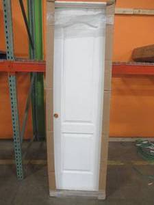 lot 453 image: 24 in. x 80 in. Top Arch 2-panel Single Bore Interior Door, RH Swing. - Slight CrackScratch.