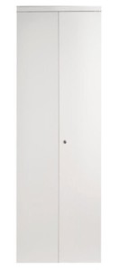 lot 433 image: Impact Plus 32 in. x 96 in. Smooth Flush Primed Solid Core MDF Interior Closet Bi-Fold Door with Matching Trim.