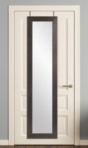 lot 438 image: Oversized Black With Silver Accents Over The Door or Wall Modern Mirror (71 in. H X 21.5 in. W).