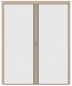 lot 440 image: LARSON Escape Desert Tan Aluminum Retractable Curtain Screen Door 84-in x 79-in E200668481.
