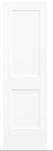 lot 445 image: Jeld-wen 24 in. x 80 in. Monroe White Painted Smooth Solid Core Molded Composite MDF Interior Door Slab.