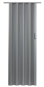 lot 447 image: Spectrum 48 in. x 96 in. Elite Vinyl Satin Silver Accordion Door, EL4896S.